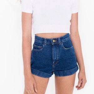American Apparel High Waisted Jean Shorts